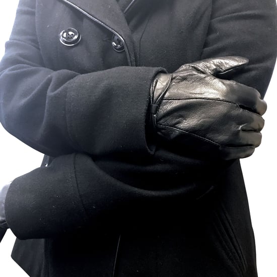 Ladies Womens Fleece Lined Warm Sheepskin Leather Gloves with Bow - Image 4