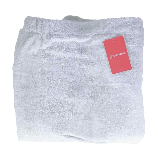 Dames 100% katoenen badstof badhanddoek wrap - Wit - Image 2