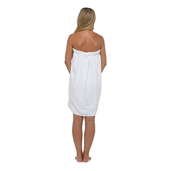 Dames 100% katoenen badstof badhanddoek wrap - Wit - Image 3