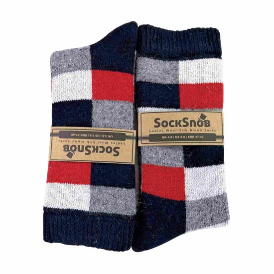 Sock Snob - Damstrumpor med rutigt mönster i andningsbar ullblandning - Image 2