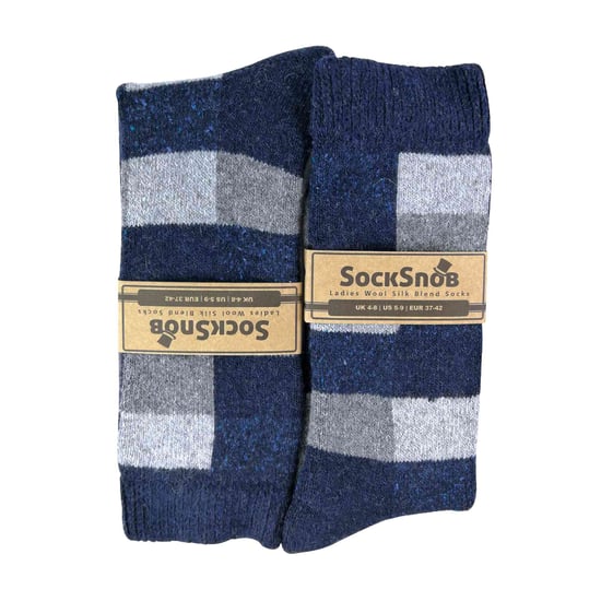 Sock Snob - Damstrumpor med rutigt mönster i andningsbar ullblandning - Image 2