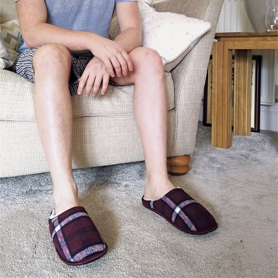 Dunlop - Heren Warm Pluche Fleece Gevoerde Instap Slippers met Geruit Patroon - Image 3
