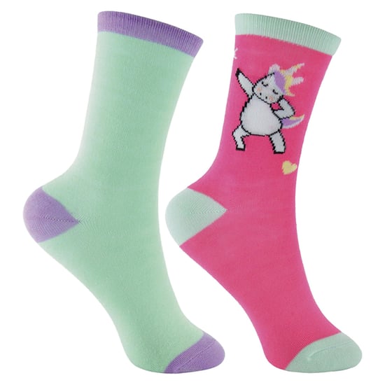 6 Pair Multipack Pastel Novelty Girls Unicorn Socks - Image 3