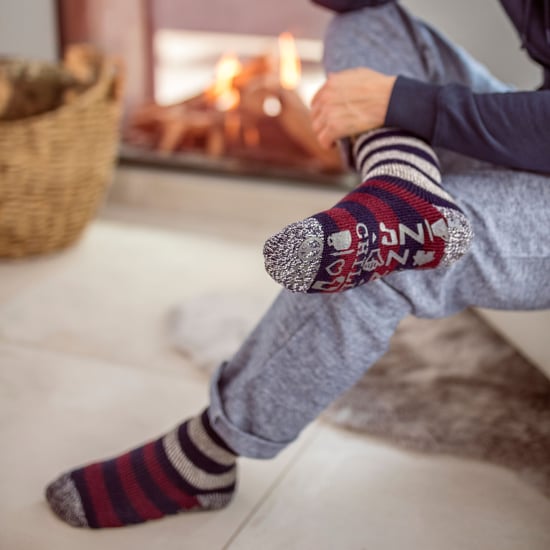 HEAT HOLDERS - Mens Striped Fleece Lined Non Slip Thick Slipper Socks - Image 4