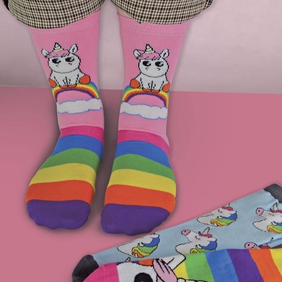 Ladies Striped Rainbow Unicorn Socks | 3 Pairs | Sock Snob - Image 4