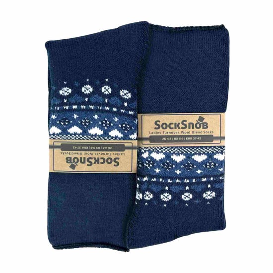 Sock Snob - Ladies Turn Over Top Warm Thermal Winter Nordic Bed Socks - Image 2