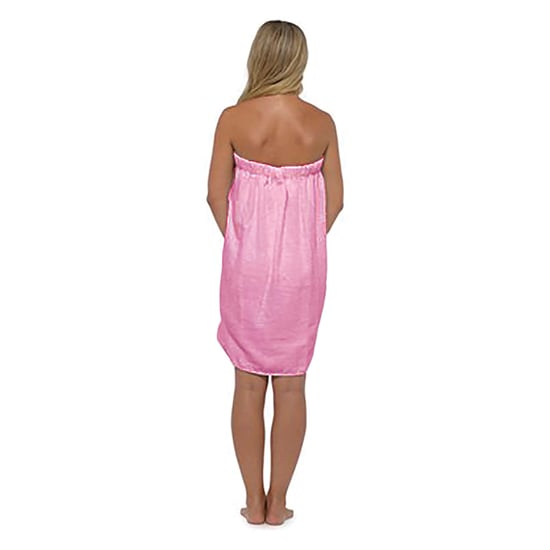 Womens 100% Cotton Terry Cloth Spa Bath Towel Wrap Dress with Pocket - Image 3