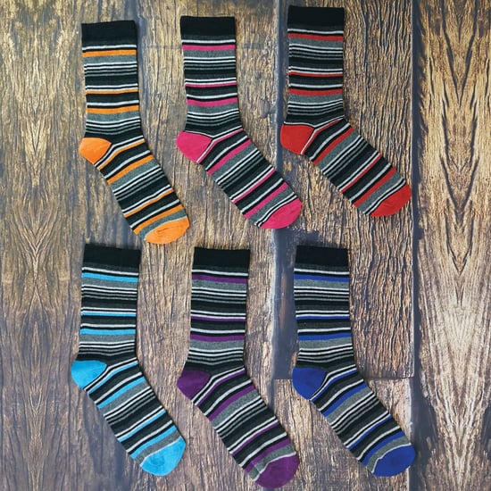 6 pairs mens formal patterned coloured dress cotton socks - Image 3