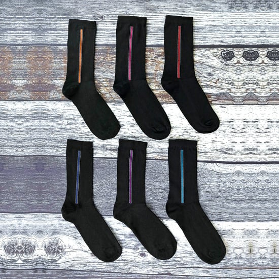 6 pairs mens formal patterned coloured dress cotton socks - Image 4