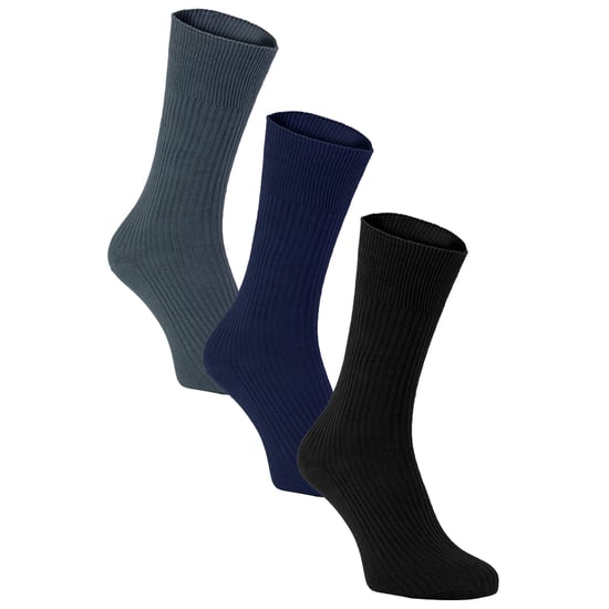 Set van 6 sokken zonder elastiek herensokken van 100% katoen - Blauw - Image 3