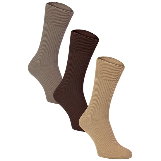 Set van 6 sokken zonder elastiek herensokken van 100% katoen - Beige - Image 3