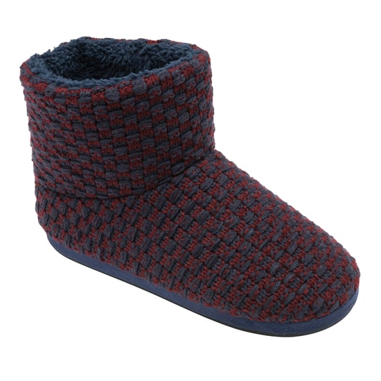 DUNLOP - Heren Fuzzy Sherpa Geheugenfoam Slippers (8, Marineblauw/Bordeaux) - Image 3
