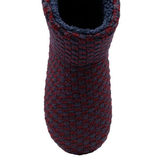 DUNLOP - Heren Fuzzy Sherpa Geheugenfoam Slippers (8, Marineblauw/Bordeaux) - Image 4