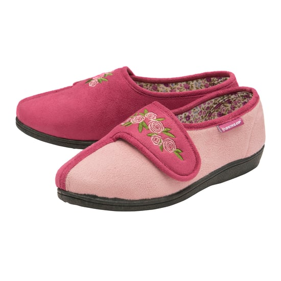 Dunlop - Dames Verstelbare Brede Pasvorm Geheugenfoam Bloemige Klittenbandslippers voor Oudere Vrouwen - Image 3