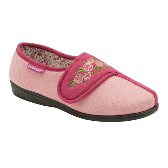 Dunlop - Dames Verstelbare Brede Pasvorm Geheugenfoam Bloemige Klittenbandslippers voor Oudere Vrouwen - Image 4