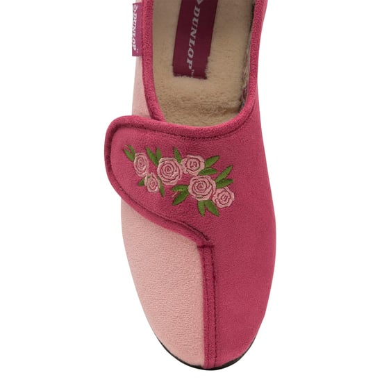 Dunlop - Dames Verstelbare Brede Pasvorm Geheugenfoam Bloemige Klittenbandslippers voor Oudere Vrouwen - Image 5