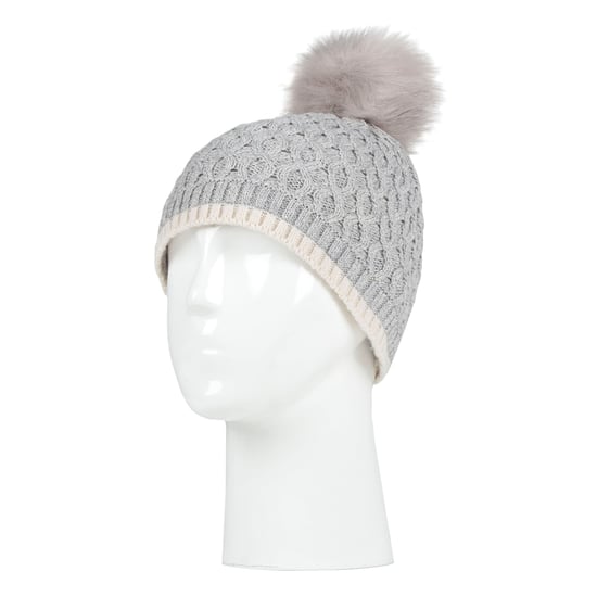 Heat Holders - Girls Thermal Insulated Pom Pom Bobble Beanie Hat and Gloves | Colourful Pastel Styles - Cloud Grey - Image 3