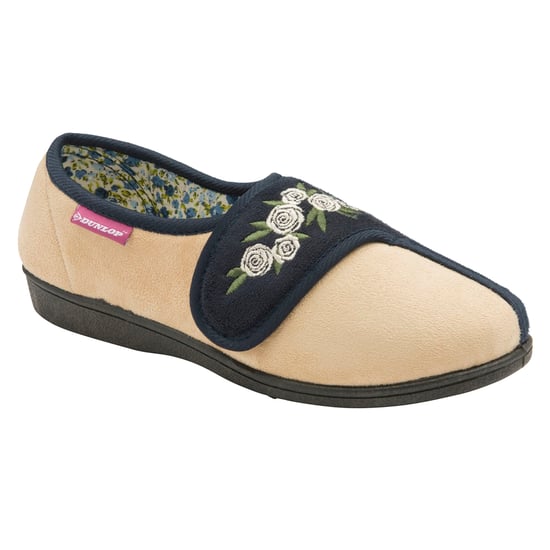 Dunlop - Dames Verstelbare Brede Pasvorm Geheugenfoam Bloemige Klittenbandslippers voor Oudere Vrouwen - Image 4