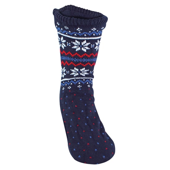 Mens Winter Warm Christmas Bootie Socks | Fairisle Pattern | For Cold Weather - Navy Fairisle - Image 4