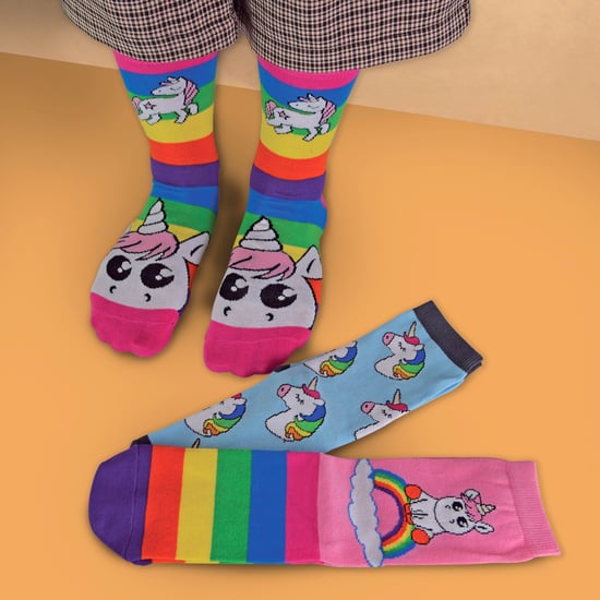 Set van 3 sokken met regenboogeenhoorns voor meisjes - Regenboog - Image 3