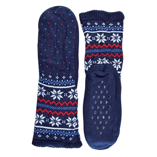 Mens Winter Warm Christmas Bootie Socks | Fairisle Pattern | For Cold Weather - Navy Fairisle - Image 5