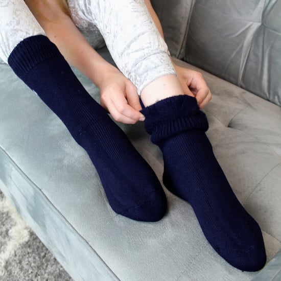 3 Pairs Multipack Kids Thermal Socks | THMO | Ribbed Soft Top Fleece Fluffy Inner Warm Socks for Boys & Girls - Navy - Image 3