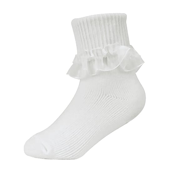 Set van 6 katoenen babysokken met stroken kant voor meisjes - Wit - Image 3