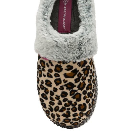 Dunlop - Dames Schattige Gezellige Pluche Geheugenfoam Gebreide Slippers Met Open Hak Muiltjes - Image 5