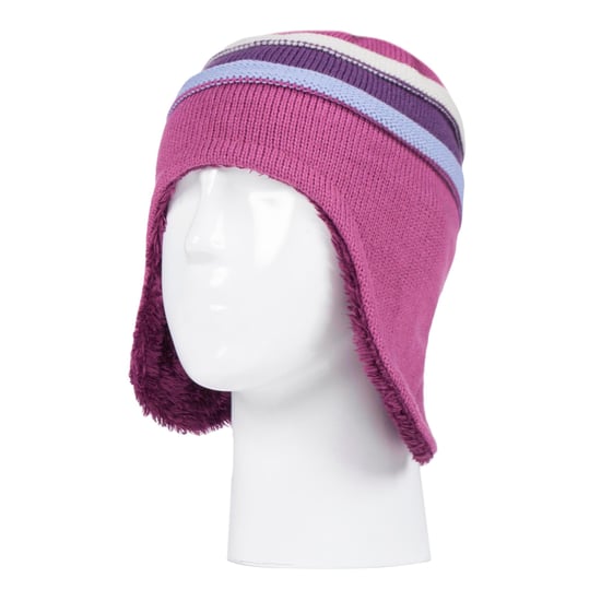 Heat Holders - Girls Winter Warm Pom Pom Bobble Beanie Hat and Mittens Set - Red Violet - Image 3