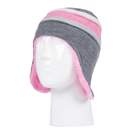 Heat Holders - Girls Winter Warm Pom Pom Bobble Beanie Hat and Mittens Set - Pebble Grey - Image 3