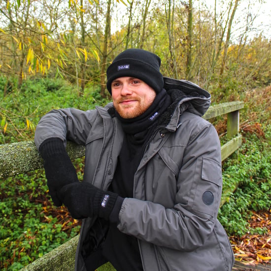 Mens Thinsulate Hat and Gloves Set | THMO | Acrylic Knitted Hat & Gloves for Winter - Black - Image 4