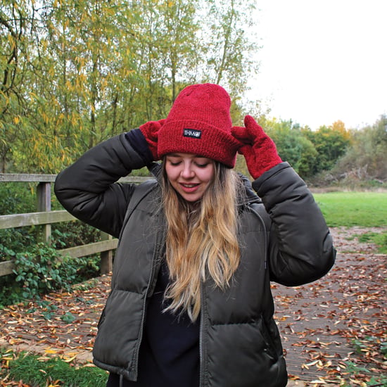Ladies Thinsulate Hat and Gloves Set | THMO | Soft Chenille Ribbed Beanie Hat & Gloves for Women - Red - Image 5