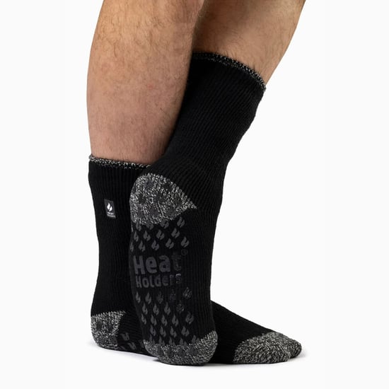 Heat Holders Mens Twist Stripe Patterned Fleece Lined Slipper Socks - Image 4