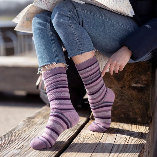 Heat Holders Lite - Womens Insulated Thermal Socks | Multiple Designs Including Argyle Stripes Hearts Stars | Warm Socks for Winter - Black/ Berry (Malaga) - Image 5