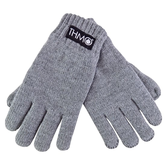 Childrens Thinsulate Gloves for Winter | THMO | Boys & Girls Knitted Thermal Full Finger Gloves for Kids - Grey - Image 4