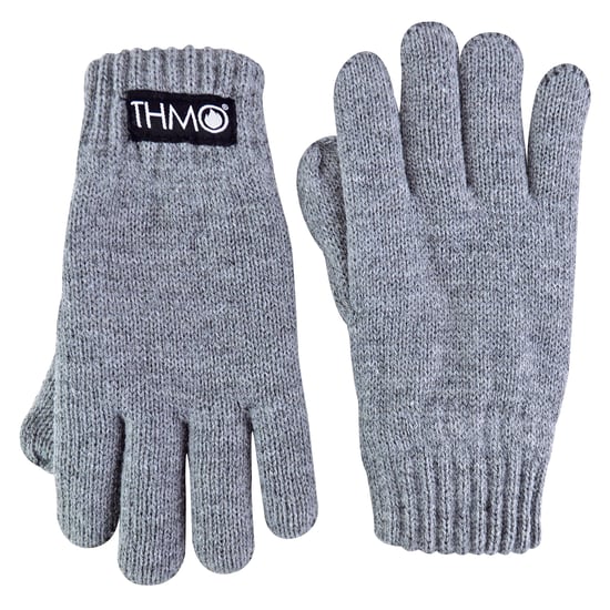 Childrens Thinsulate Gloves for Winter | THMO | Boys & Girls Knitted Thermal Full Finger Gloves for Kids - Grey - Image 5