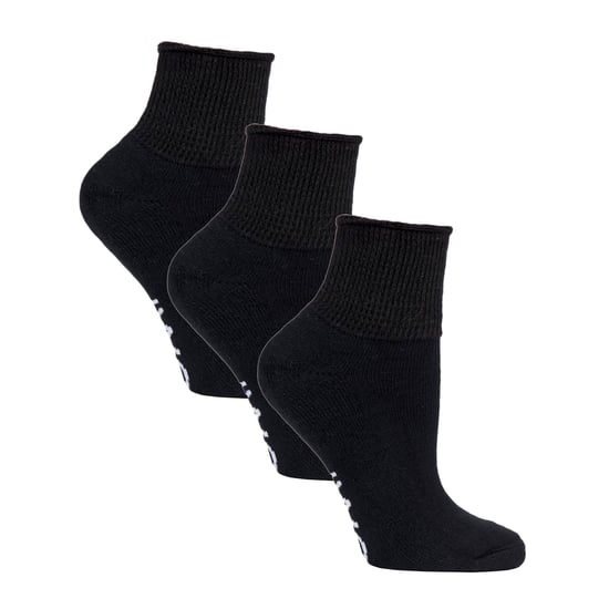 12 Pair Pack Diabetic Socks All Year Round Bundle Set | IOMI | Extra Wide Socks for Swollen Ankles, Legs & Feet | Crew Ankle Trainer Diabetic Socks in Cotton & Bamboo - Black - Image 4