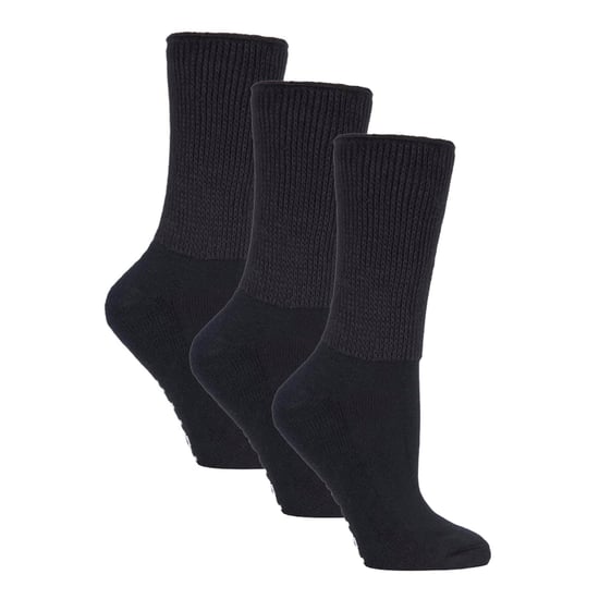 12 Pair Pack Diabetic Socks All Year Round Bundle Set | IOMI | Extra Wide Socks for Swollen Ankles, Legs & Feet | Crew Ankle Trainer Diabetic Socks in Cotton & Bamboo - Black - Image 5