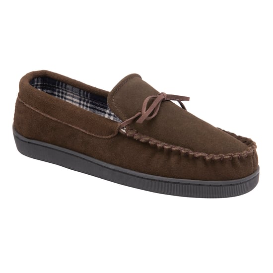 DUNLOP - Heren Echt Suède Leren Fleece Gevoerde Moccasin Slippers (9, Donkerbruin) - Image 3