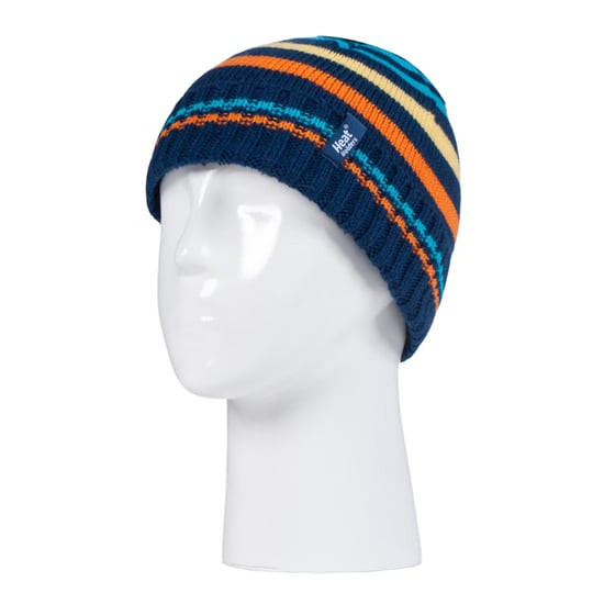 Heat Holders - Kids Boys Winter Knitted Thermal Fleece Lined Cuffed Beanie Hat and Mittens Set - NSM1P5 - Image 3