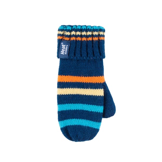 Heat Holders - Kids Boys Winter Knitted Thermal Fleece Lined Cuffed Beanie Hat and Mittens Set - NSM1P5 - Image 4