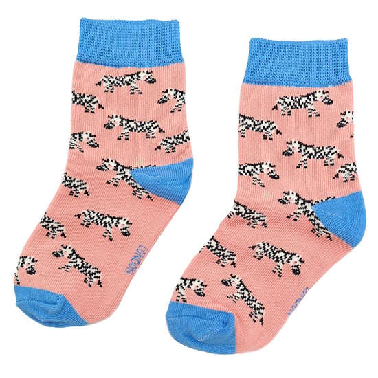 Miss Sparrow - 2 Pack Girls Bamboo Animal Patterned Socks - Zebras - Image 3