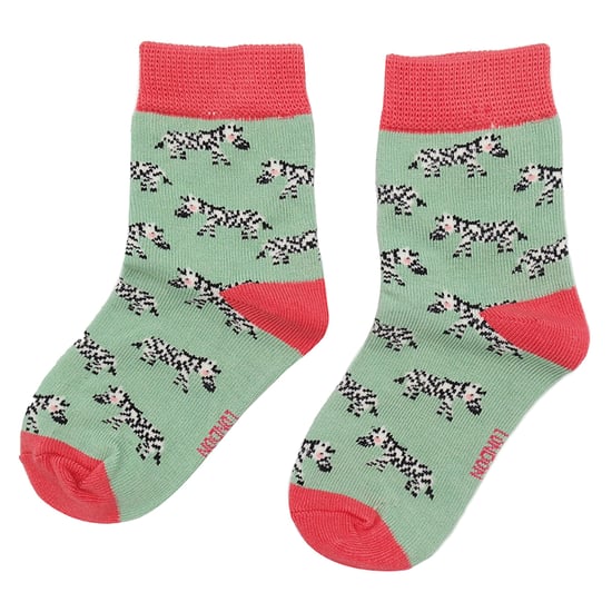 Miss Sparrow - 2 Pack Girls Bamboo Animal Patterned Socks - Zebras - Image 4