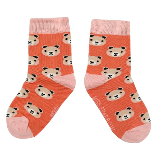 Miss Sparrow - 2 Pack Girls Bamboo Animal Patterned Socks - Bears - Image 3
