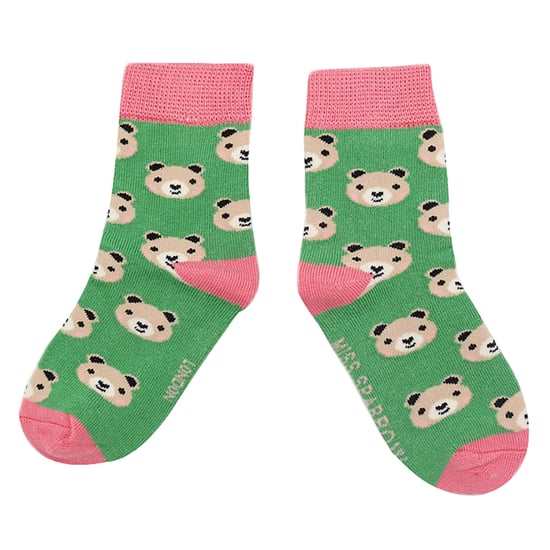 Miss Sparrow - 2 Pack Girls Bamboo Animal Patterned Socks - Bears - Image 4