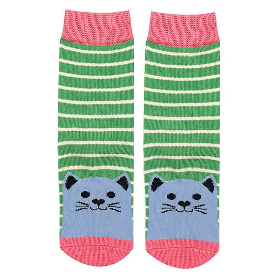 Miss Sparrow - 2 Pack Girls Bamboo Animal Patterned Socks - Kitty Cats - Image 4