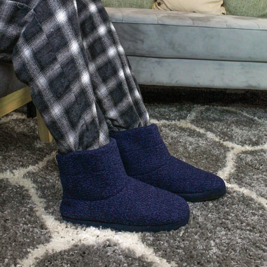 Heren Binnenboot Slippers | Dunlop | Geheugenschuim | Thuis Kamer Slaapkamer | Harde Zool | Geweldig Cadeau voor Hem - Marineblauw - Image 4