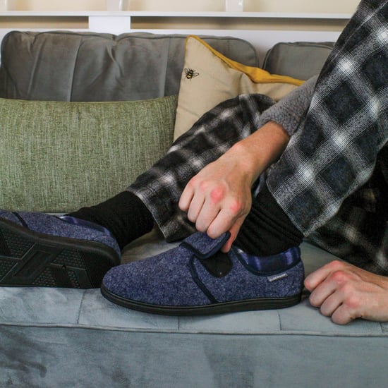 Velcro Slippers voor Mannen | Dunlop | Geheugenfoam | Orthopedisch | Makkelijk Sluiten | Huis Slaapkamer Binnen - Marineblauw - Image 3