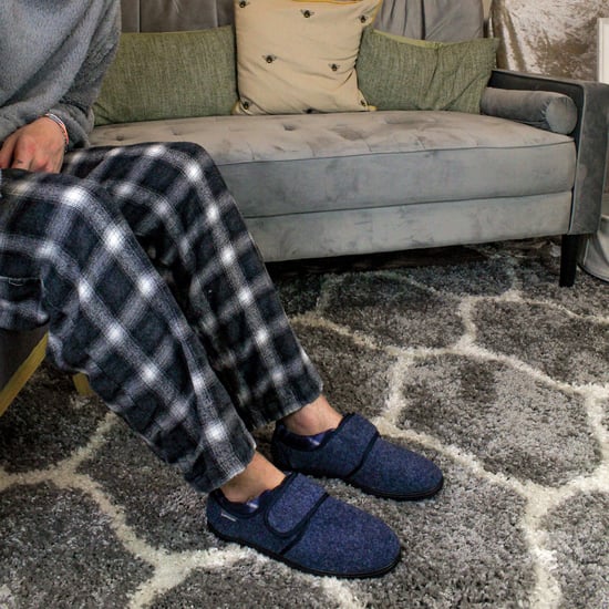 Velcro Slippers voor Mannen | Dunlop | Geheugenfoam | Orthopedisch | Makkelijk Sluiten | Huis Slaapkamer Binnen - Marineblauw - Image 4