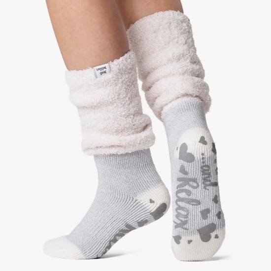 Fluffiga termiska sängstrumpor med halkfri topp för damer - Image 5